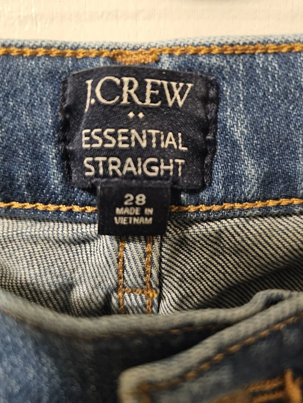 J.Crew Essential Straight Raw Hem Women's Size 28 Medium Blue Denim Jeans